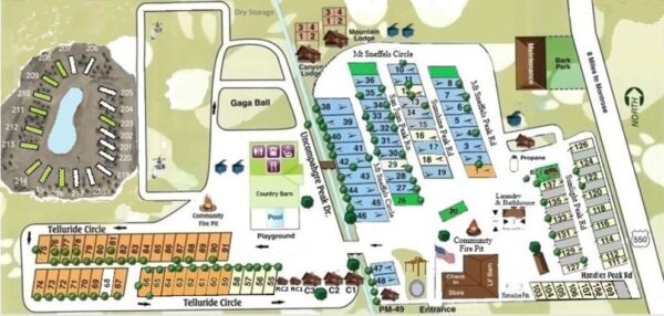 Campground Map | Meadows Of San Juan